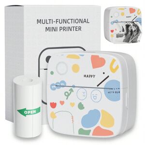 SHEIN Mini Sticker Printer, Portable Thermal Pocket Photo Printer For IOS & Android, Bluetooth Inkless Printer For DIY Journal, Memo, Study Notes, List White