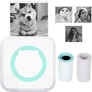 icyant Mini Pocket Printer Wireless Inkless Pocket Printer Mini Label Printer with Thermal Paper/Self-Adhesive Thermal Paper Portable Thermal Photo Memo Note Printer for IOS/Android Smartphone (Blue)