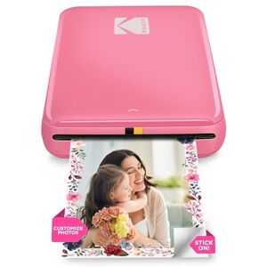 Step Instant Photo Printer With Bluetooth/NFC, ZINK Technology & KODAK App for iOS & Android (Pink) Prints 2x3” Sticky-Back Photos.