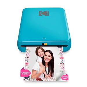 Step Instant Photo Printer With Bluetooth/NFC, ZINK Technology & KODAK App for iOS & Android (Blue) Prints 2x3” Sticky-Back Photos.