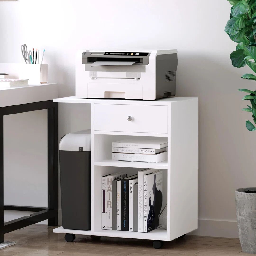 Brayden Studio Aceyn Printer Stand white 68.5 H x 60.0 W x 40.0 D cm