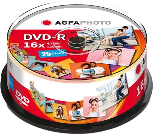 Agfa Photo DVD-R 4,7 GB (25er Cakebox) Accessoires informatiques  Original 410001