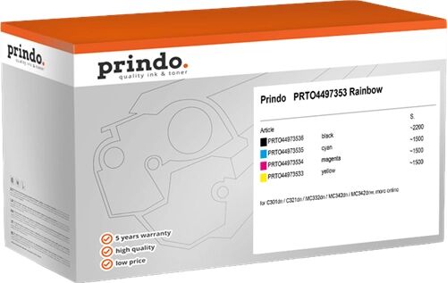 Prindo  Value Pack Noir(e) / Cyan / Magenta / Jaune Original PRTO4497353 Rainbow