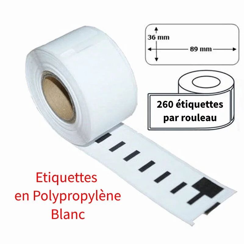 Étiquettes Dymo compatibles PP (plastique) Blanc 99012 - 89 x 36mm