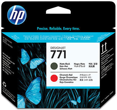 HP CE017A Tête Noire Mate & Rouge Chromatique HP N°771