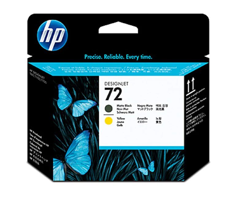 HP 72 Matte Black & Yellow P/head