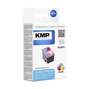 KMP H168CX 12 ml Farbe Cyan Magenta Gelb Tintenpatrone Alternative zu: HP 302XL für Deskjet 11XX 21XX 36XX Envy 45XX Officejet 38XX 46XX 52XX