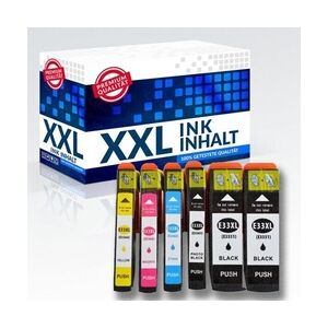 6x IBC Tintenpatronen Kompatibel für Epson XP-635 XP-630 XP-640 XP-540 XP-530 XP-900 51 (2x Black 1x Black 1x Cyan 1x Magenta 1x Yellow - 12 ml)