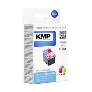 KMP H168CX 12 ml Farbe Cyan Magenta Gelb Tintenpatrone Alternative zu: HP 302XL für Deskjet 11XX 21XX 36XX Envy 45XX Officejet 38XX 46XX 52XX