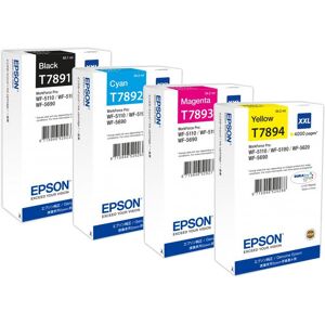 Epson Tinten-Set XXL CMYK WorkForce WF-5110 WF-5190 WF-5620 WF-5690 WF-5620dwf Tinte Multipack 4-Pack 4er C13T789140 C13T789240 C13T789340 C13T789440