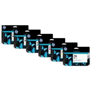 HP Tinten-Set MkPkCMYG Nr. 730 6x 130ml DesignJet T1600 T1700 T2600 T940 T1600ps T1600dr T1700ps T1700dr T2600ps T2600dr Multipack 4-Pack Tinte Set 4er P2V65A P2V67A P2V62A P2V63A P2V64A P2V66A