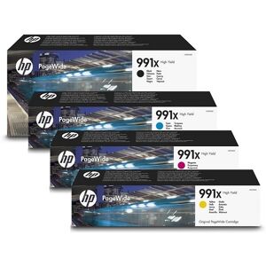 HP Tinten-Set 991x Cyan Magenta Yellow Schwarz PageWide Pro 750 772 774 777 779 774dn Tinte Multpack 4-Pack 4er Patrone Kartusche M0K02AE M0J90AE M0J94AE M0J98AE