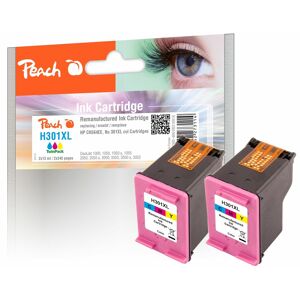 Peach HP 301 XLc 2 Druckköpfe XL 2*col ersetzt HP No. 301XL c*2, D8J46AE für z.B. HP DeskJet 2542, HP Envy 5530, HP Envy 4500 e-All-in-One (wiederaufbereitet)