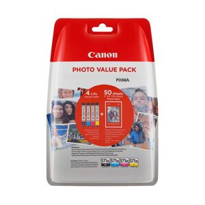 Canon Tintenpatronen Value-Pack CLI-571XL BK/C/M/Y inkl. 50 Blatt Fotopapier 10x15cm