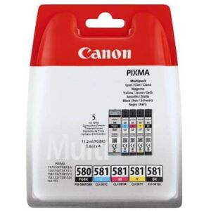 Canon PGI-580/CL-581 blækpatron 5 stk Original Standard udbytte Sort, Blå, Magenta, Gul