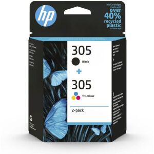 HP 305 2 stk. trefarvede/sort originale blækpatroner