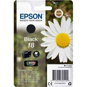 Epson Nr. 18/c13t18014012 Blækpatron, Sort, 175s