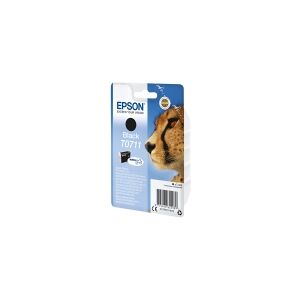 Epson T0711 - 7 ml - sort - original - blister med RF alarm - blækpatron - for Stylus DX4400, DX4450, S20, S21, SX100, SX110, SX115  Stylus Office B40W