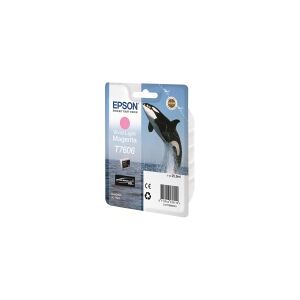 Epson T7606 - 26 ml - levende lyserød - original - blister - blækpatron - for SureColor P600, SC-P600