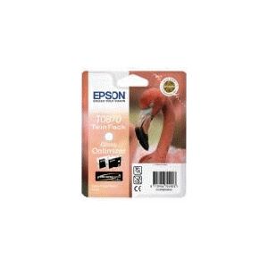 Epson T0870 - 2 pakker - 11.4 ml - blank - original - blister - blækoptimeringspatron - for Stylus Photo R1900