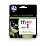 HP 711 (CZ135A) Pack ahorro 3 cartuchos de tinta magenta