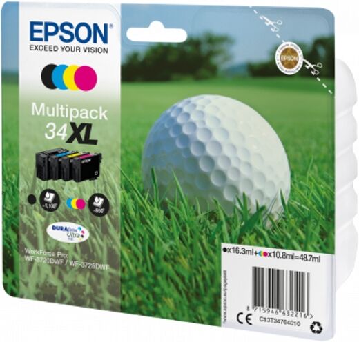 Epson Pack ahorro cartuchos de tinta original EPSON 34XL, Bola de golf, 10,8 ml, C13T34764010, T3476