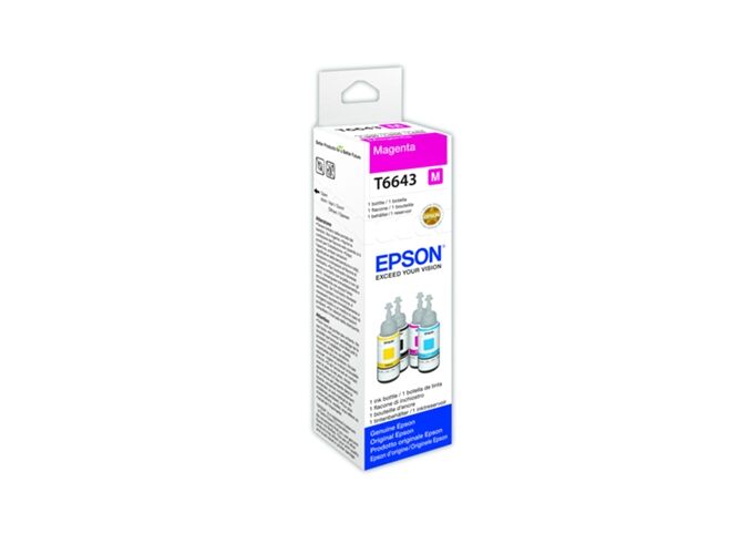 Epson Cartucho de tinta original EPSON, T6643, Botellas de tinta de 4 colores para la serie L 70 ml , Magenta, C13T664340