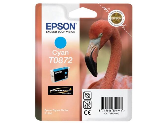 Epson Cartucho de Tinta Original EPSON C13T08724020 T0872 Cian para Stylus Photo R1900