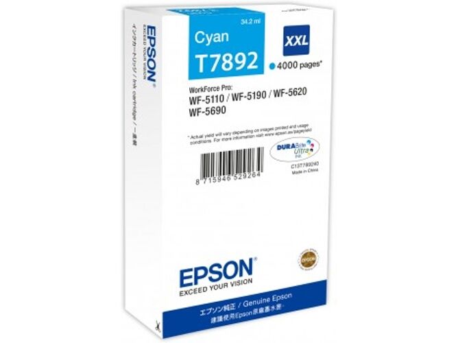 Epson Cartucho de tinta original EPSON T789 34,2 ml , Cian, Alta, XXL, C13T789240