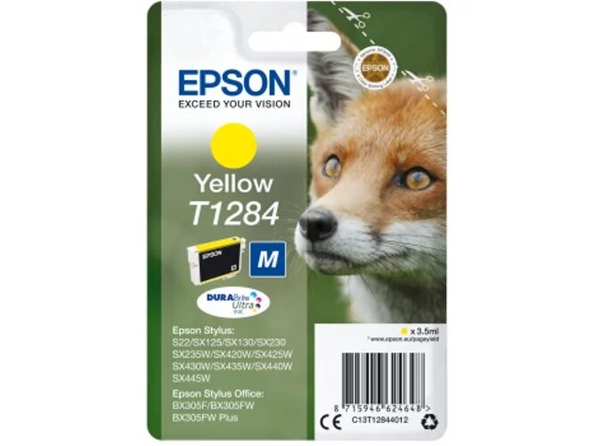 Epson Cartucho de tinta original EPSON T1284, Zorro 3,5 ml , Amarillo, M, C13T12844012