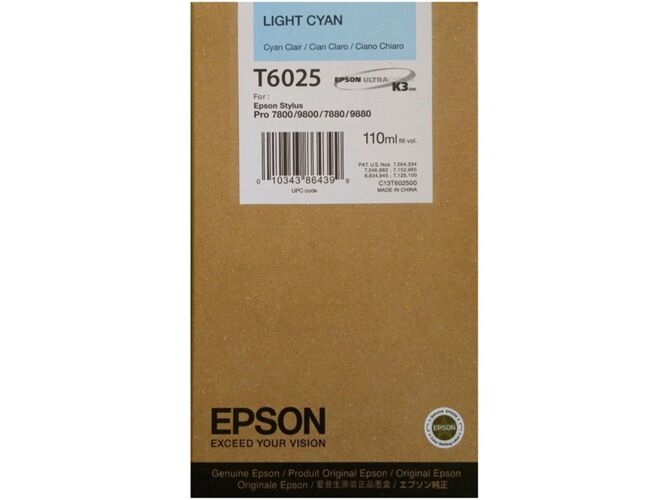 Epson Cartucho de tinta original EPSON, T6025 110 ml , Cian claro, C13T602500