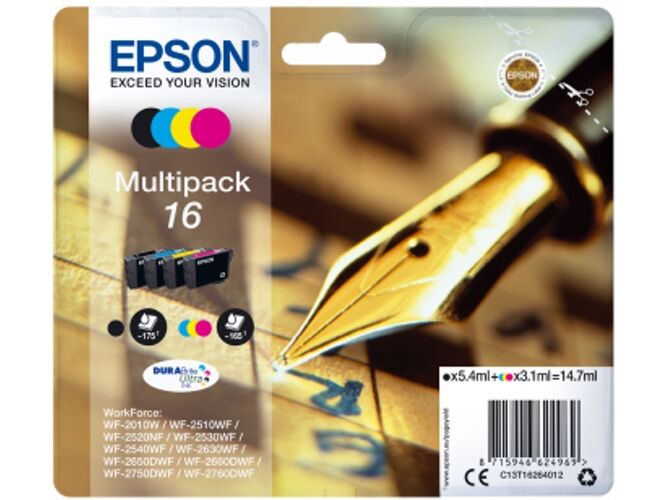 Epson Pack ahorro cartuchos de tinta original EPSON 16, Bolígrafo y crucigrama, C13T16264012, T1626
