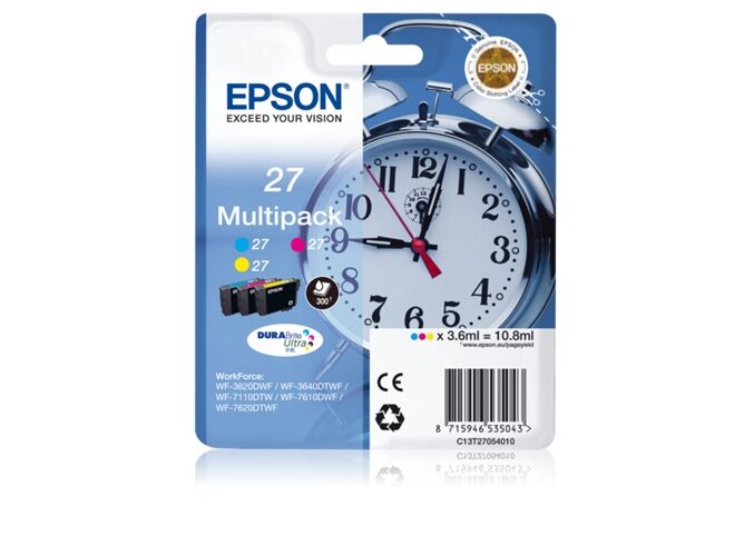 Epson Pack ahorro cartuchos de tinta original EPSON 27, Despertador, C13T27054022, T2705