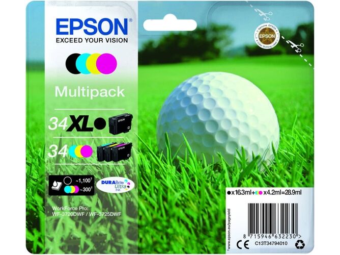 Epson Cartucho de tinta EPSON Epson C13T34794010 Original Negro, Cian, Magenta, Amarillo Multipack