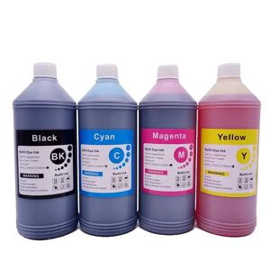 QUNSTEN Recharge d'Encre Noire a Base de Colorant pour Imprimante Jet d'Encre  Kit de Remplacement de 1000