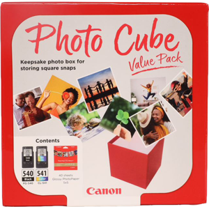 Canon 13x13 cm Photo Paper Plus Glossy II 40 Blatt Value Pack Noire Plusieurs couleurs Original PG 540CL 541 Photo Cube