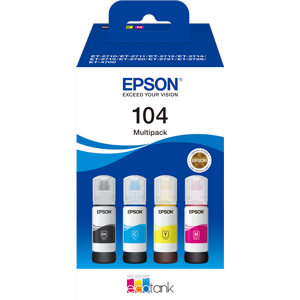 Epson 104 Multipack Noir(e) / Cyan / Magenta / Jaune Original C13T00P640 - Publicité
