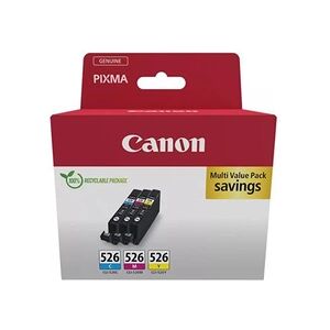 Canon CLI-526 C/M/Y Multi pack - Pack de 3 - 9 ml - jaune, cyan, magenta - original - réservoir d'encre - pour PIXMA iP4850, iP4950, iX6550, MG5150, - Publicité