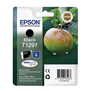 Epson T1291 Pomme Noir, Cartouche d'encre d'origine, WF-3010DW WF-3520DWF WF-3530DTWF WF-3540DTWF WF-7015 WF-7515 WF-7525 BX305F BX310FN BX320FW BX525WD BX535WD BX625FWD BX635FWD BX925FWD BX935FWD - Publicité