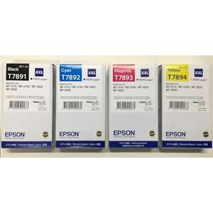 Epson Set de 4 cartouches d’encre T7891, T7892, T7893 et T7894 en version XXL (noir 65,1 ml + cyan 34,2 ml + magenta 34,2 ml + jaune 34,2 ml) C13T789140, C13T789240, C13T789340 et C13T789440 pour les imprimantes WorkForce Pro WF-5110DW, WF-5190DW, WF-5620 - Publicité