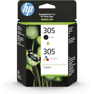 HP 305 Pack de 2 Cartouches d'Encre Noire et Trois Couleurs Authentiques (6ZD17AE) - Publicité