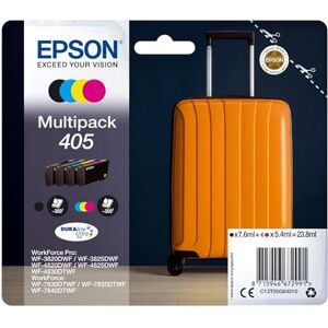 Epson Multipack 405XL Valise, Cartouches d'encre d'origine XL Haute capacité, 4 couleurs: Noir, Cyan, Magenta, Jaune, WF-3820DWF WF-3825DWF WF-4820DWF WF-4825DWF WF-4830DTWF WF-7830DTWF WF-7835DTWF - Publicité