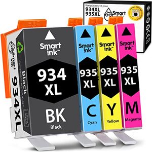 Smart Ink Cartouches d'Encre Compatibles Alternative pour HP 953 Pack de 4  (BK & C/M/Y) avec Système de Puce Avancée pour Officejet Pro 7720 7730 7740