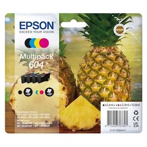 Epson Pack de 4 cartouches Jet d'Encre ANANAS 604 (T10G6) C13T10G64010 - Publicité