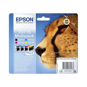 Epson Multipack Cartouches Jet d'Encre ''Guépard'' (T0715) - Noir, Cyan, Magenta, Jaune - Publicité