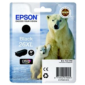 Epson 26 XL "Ours Polaire" Cartouche d'encre originale grande capacité Claria Premium C13T26214012 - Noir - Publicité