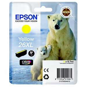 Epson 26 XL "Ours Polaire" Cartouche d'encre originale grande capacité Claria Premium C13T26344012 - Jaune - Publicité