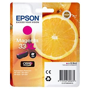 Epson 33 XL "Oranges" Cartouche d'encre originale grande capacité Claria Premium C13T33634012 - Magenta - Publicité