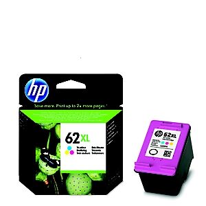 HP 62XL Cartouche d'encre authentique grande capacité C2P07AE - 3 couleurs - Publicité