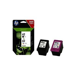 HP 62 pack de 2 cartouches authentiques d''encre noire / trois couleurs - Publicité